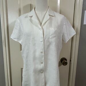 Women’s Vintage Brooks Brothers 100% Linen Button Up Shirt Size 12